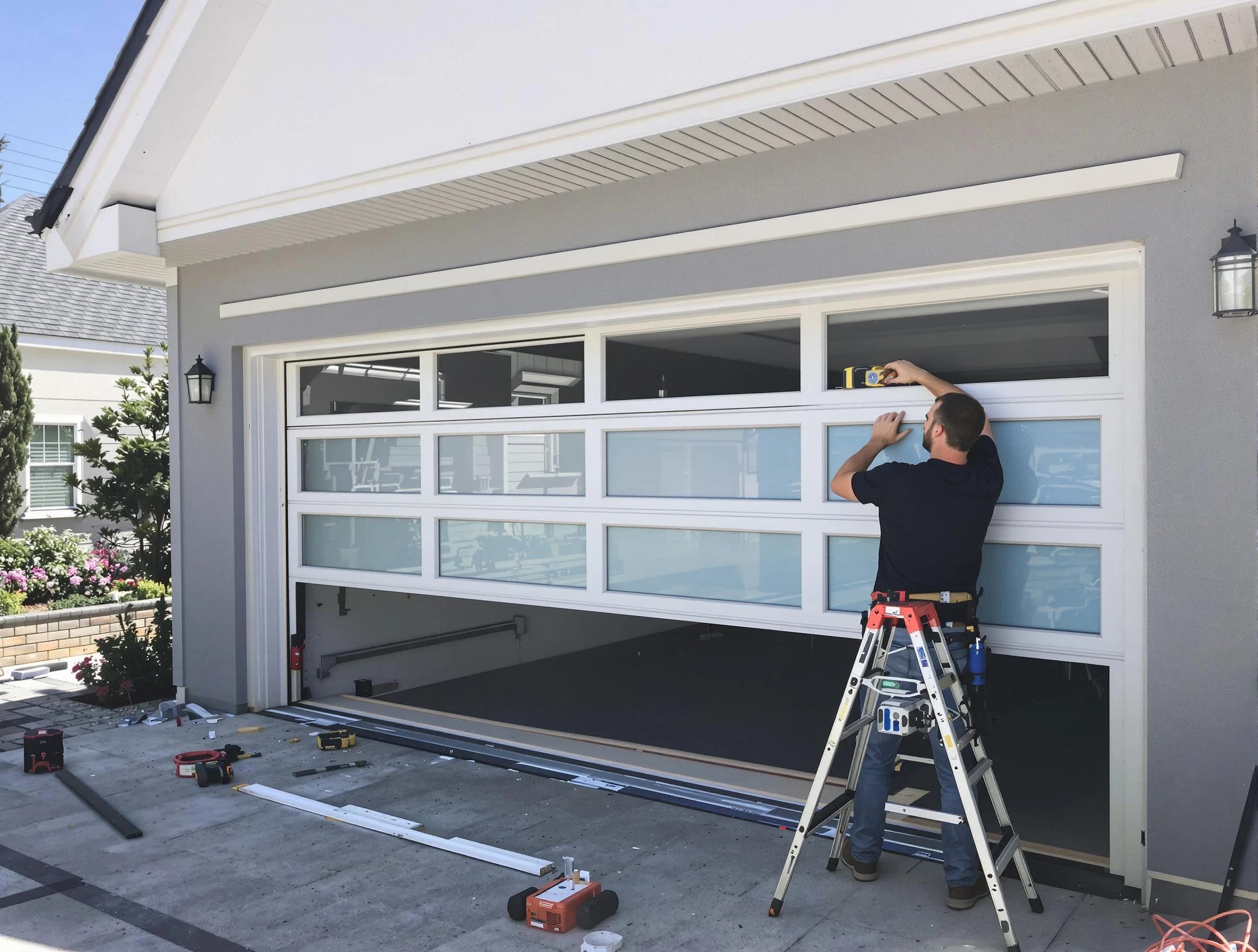 Arvada Garage Door Repair team performing garage door replacement in Arvada