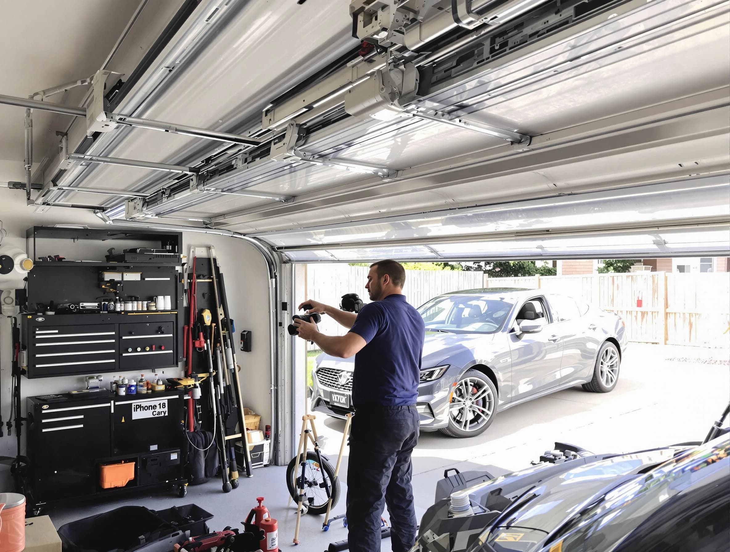 Arvada Garage Door Repair technician fixing noisy garage door in Arvada