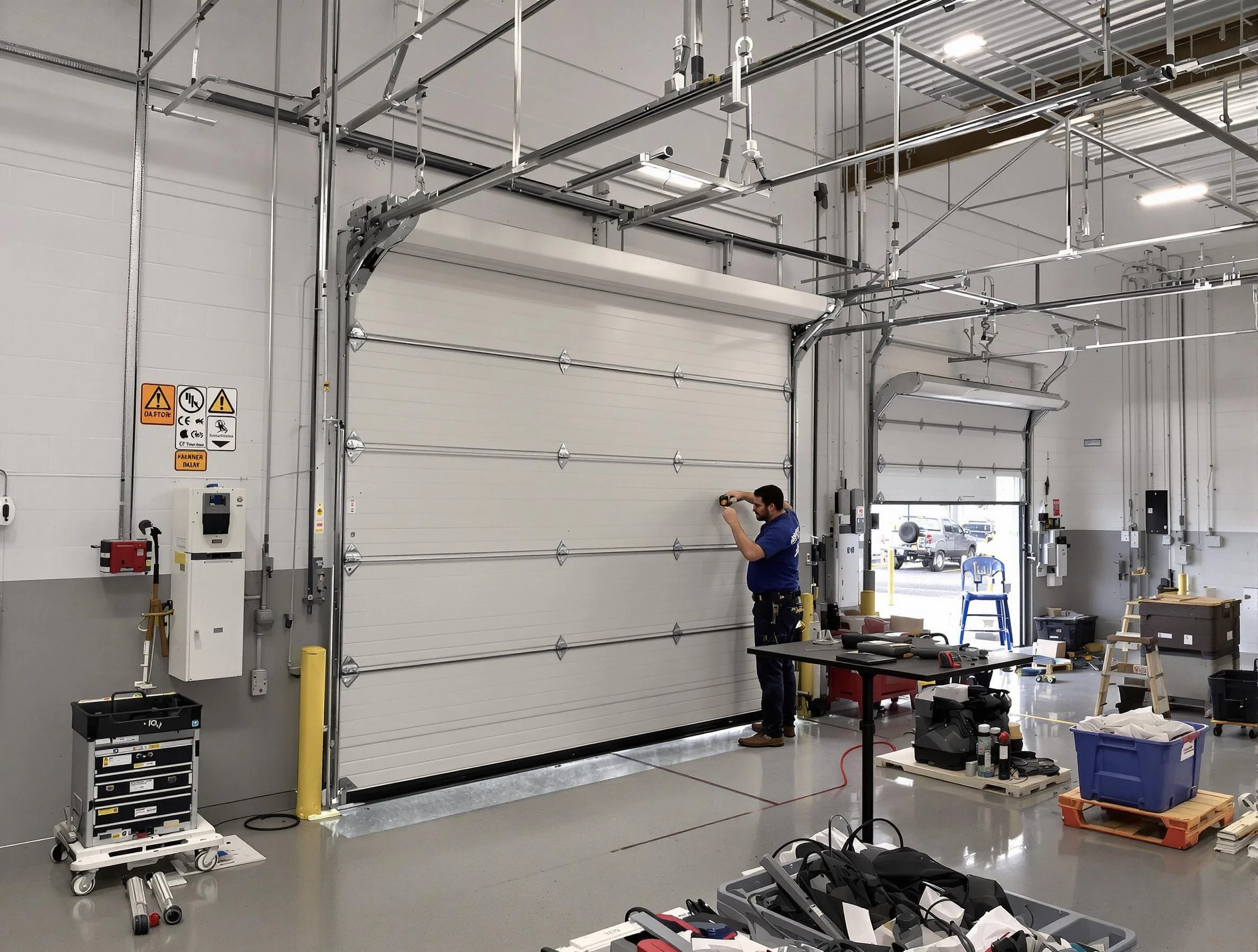 Commercial garage door repair being performed by Arvada Garage Door Repair expert in Arvada